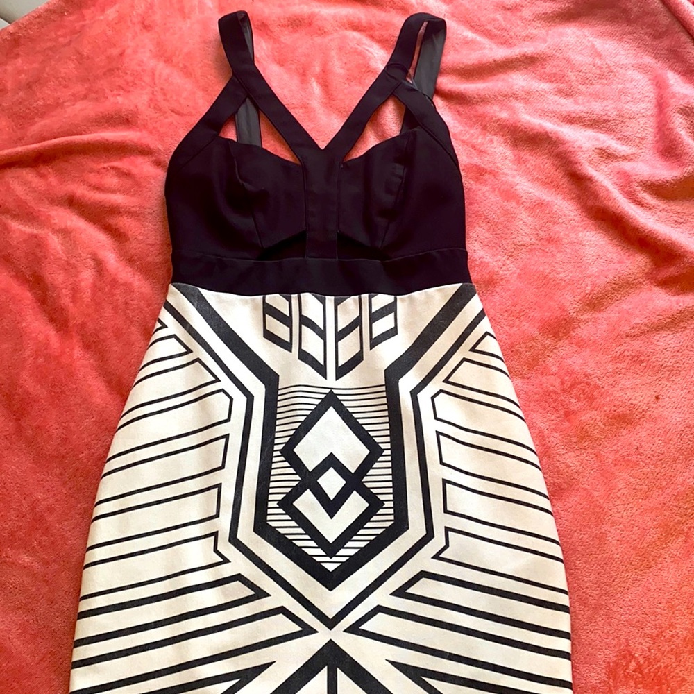 Black and white party dress